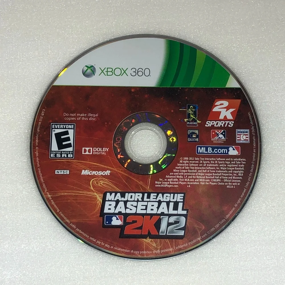 XBOX 360 MAJOR LEAGUE BASEBALL 2K12 DISC